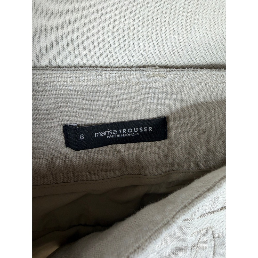 Ann Taylor LOFT Linen Straight Leg Marisa Trouser Pants size 6 Beige - Picture 3 of 10